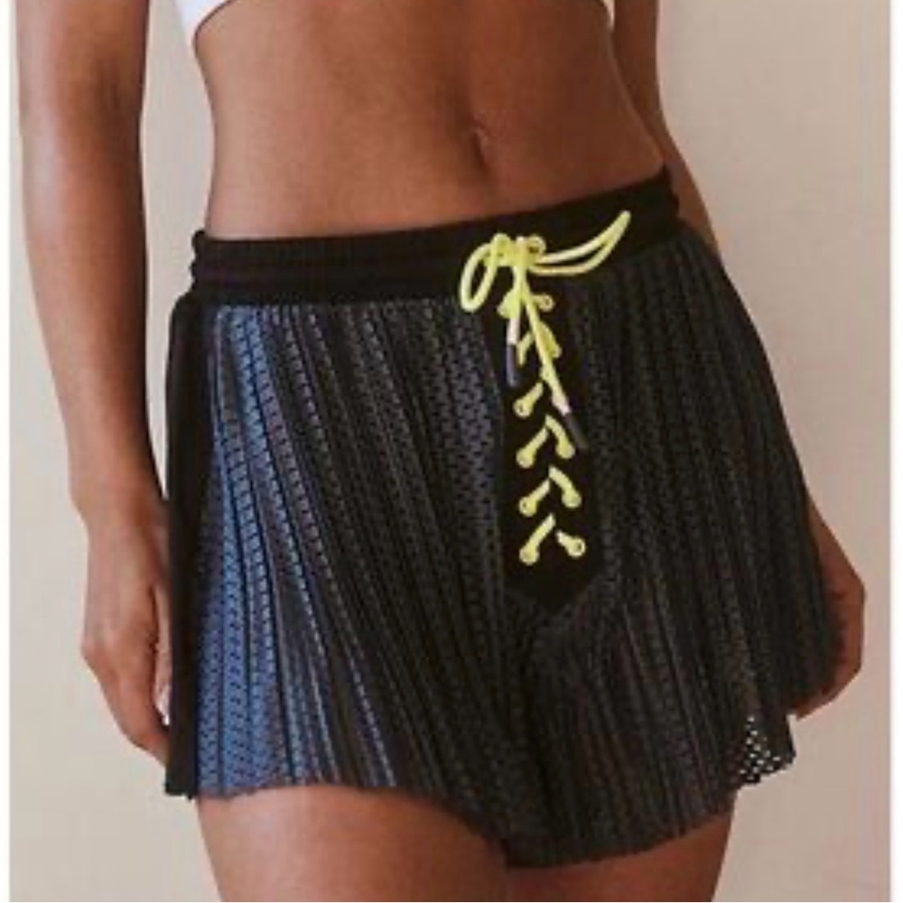 FP Movement by Free People Black and Neon Yellow Skirt